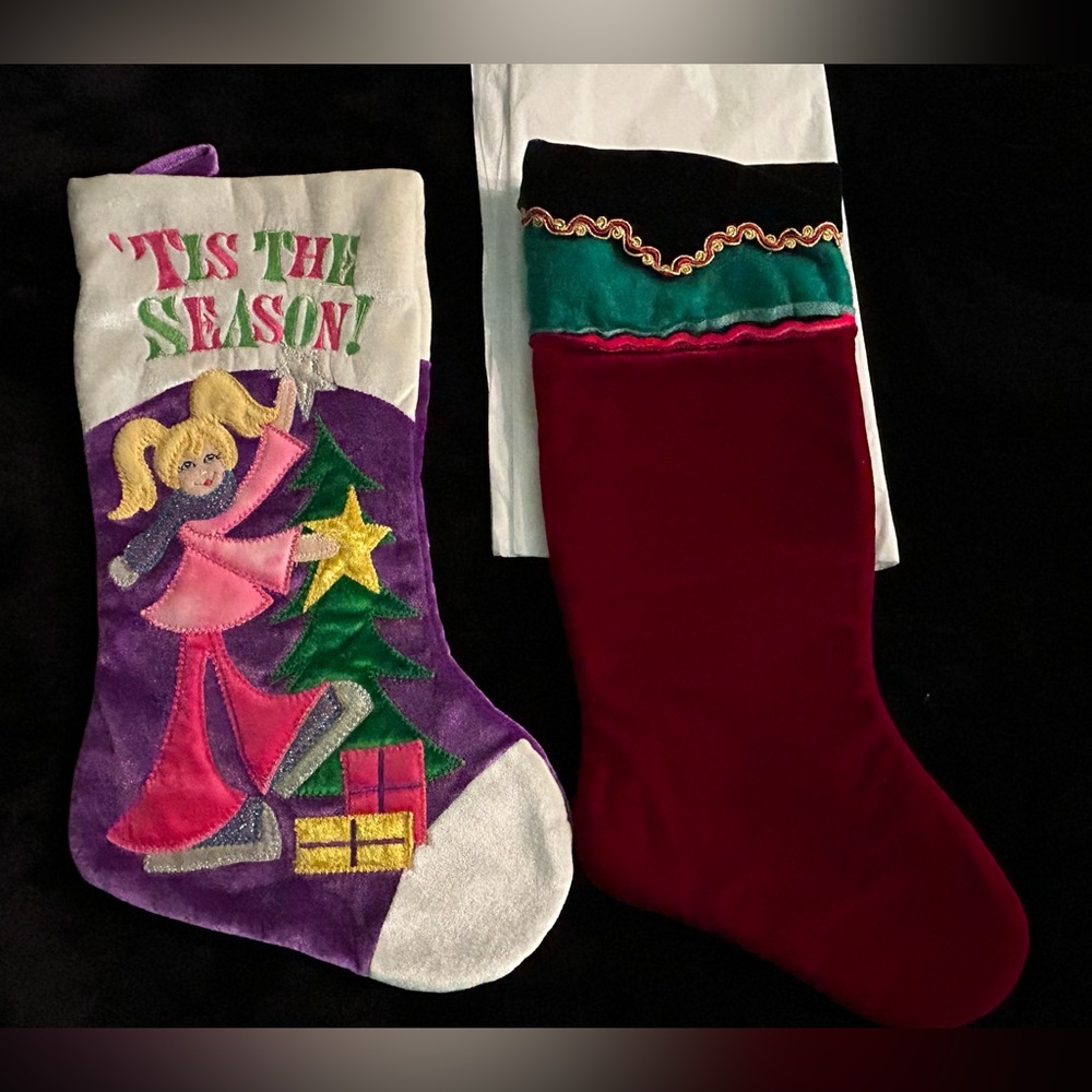 2- Christmas Stockings. 1 girl child, 1 Adult.
